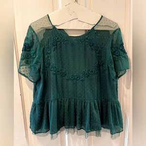 Zara short sleeve peplum blouse
